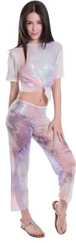 KIDS TIE - DYE MESH KNOT FRONT TOP