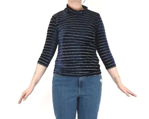 Kindling navy and metalic gold striped top size L (best fits size 12)