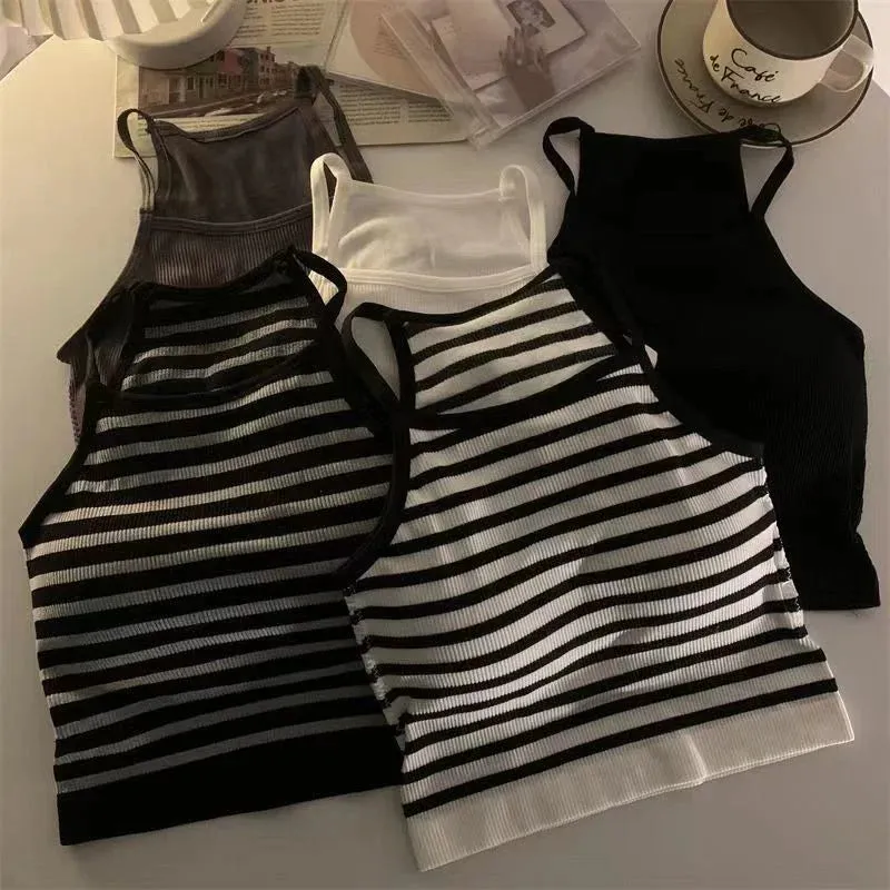 Korean Version Women’s Striped Tank Top