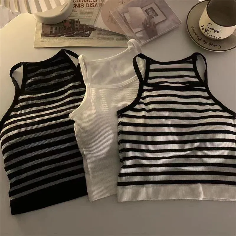 Korean Version Women’s Striped Tank Top