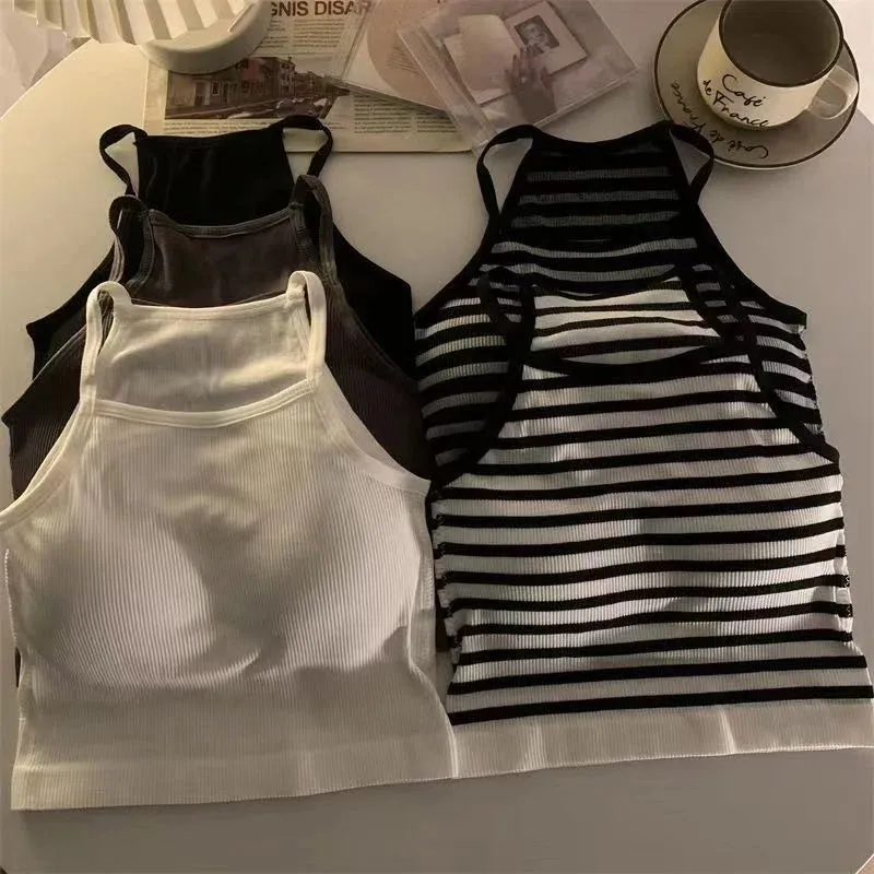 Korean Version Women’s Striped Tank Top