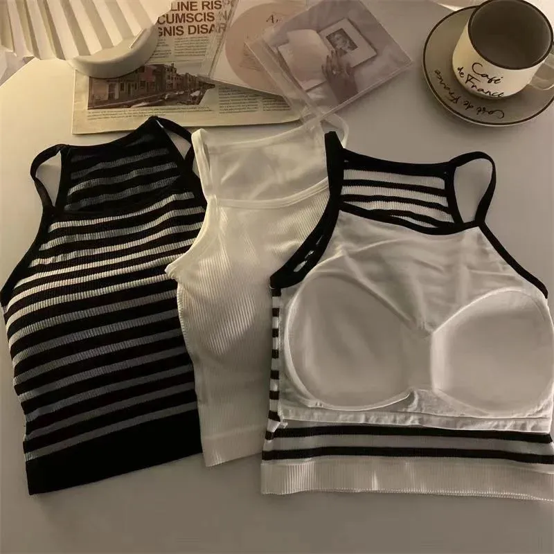 Korean Version Women’s Striped Tank Top
