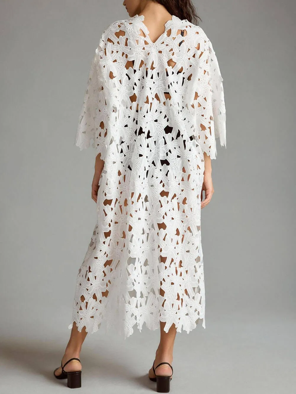 Lace Cover Up Charming Beach Midi Dress