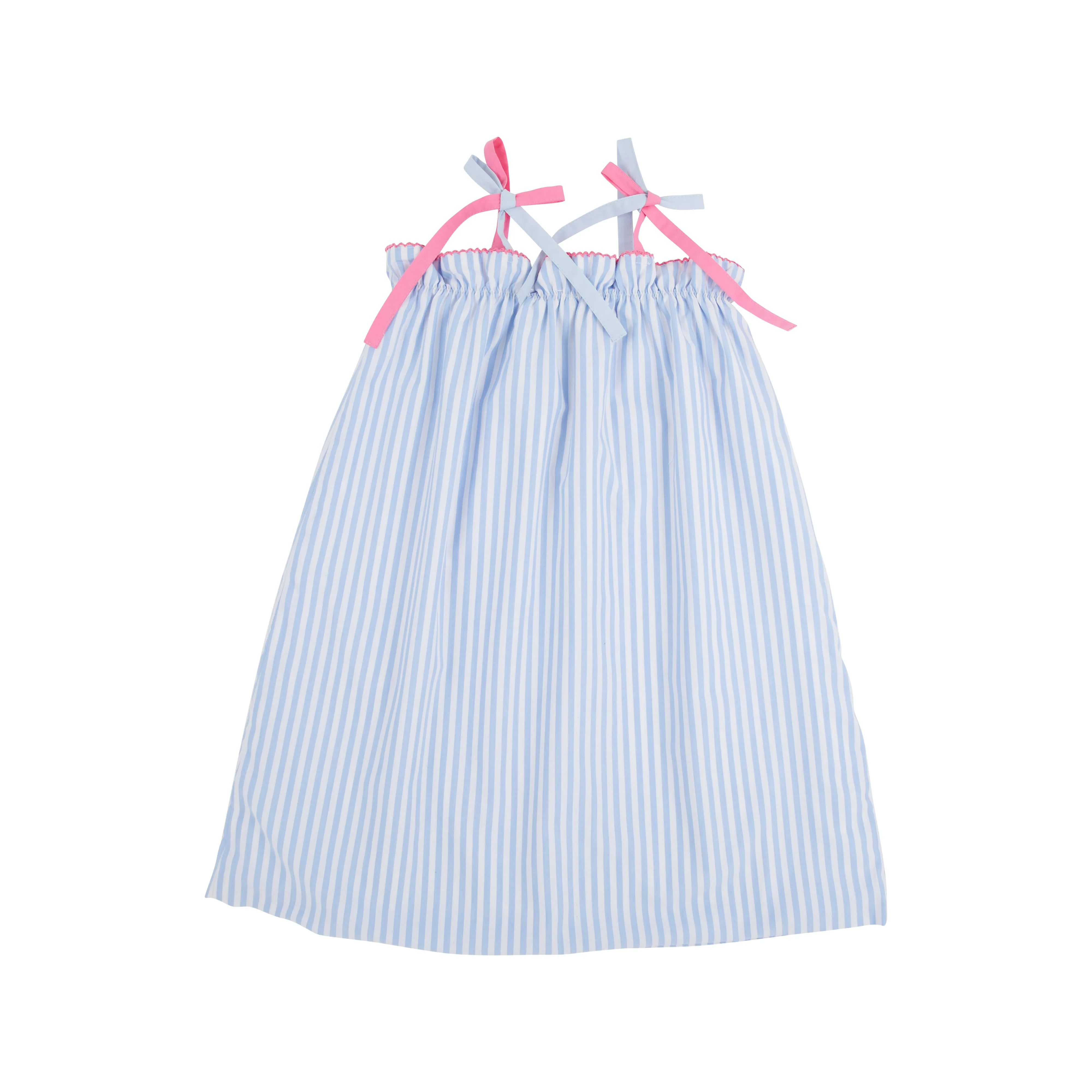 Lainey's Little Dress - Beale Street Blue Stripe with Hamptons Hot Pink