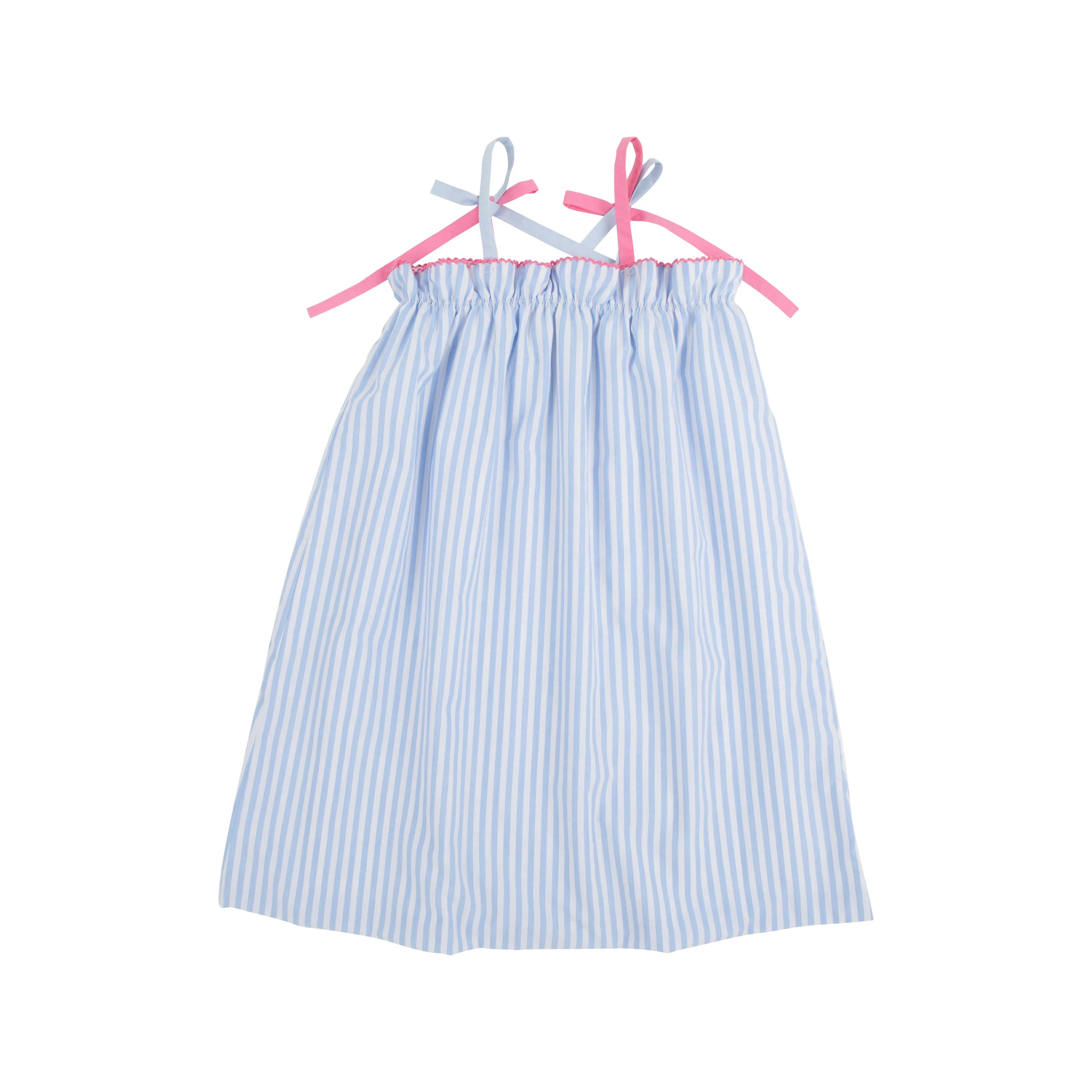 Lainey's Little Dress - Beale Street Blue Stripe with Hamptons Hot Pink