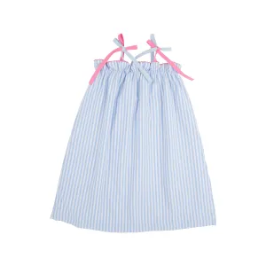 Lainey's Little Dress - Beale Street Blue Stripe with Hamptons Hot Pink