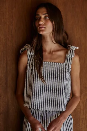 LAPIS STRIPED CROP TOP