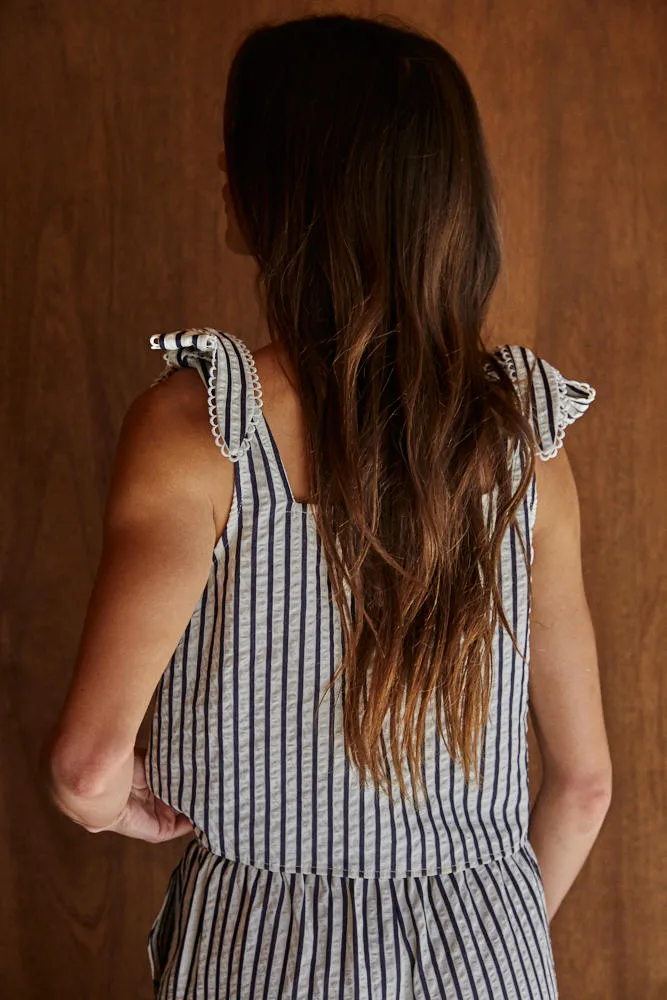 LAPIS STRIPED CROP TOP