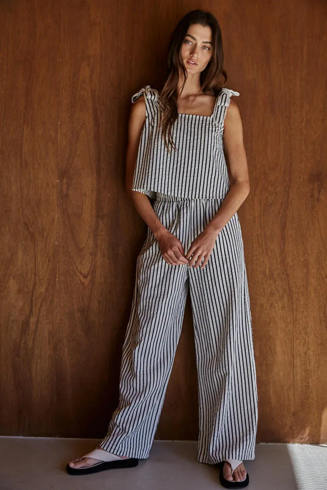LAPIS STRIPED CROP TOP