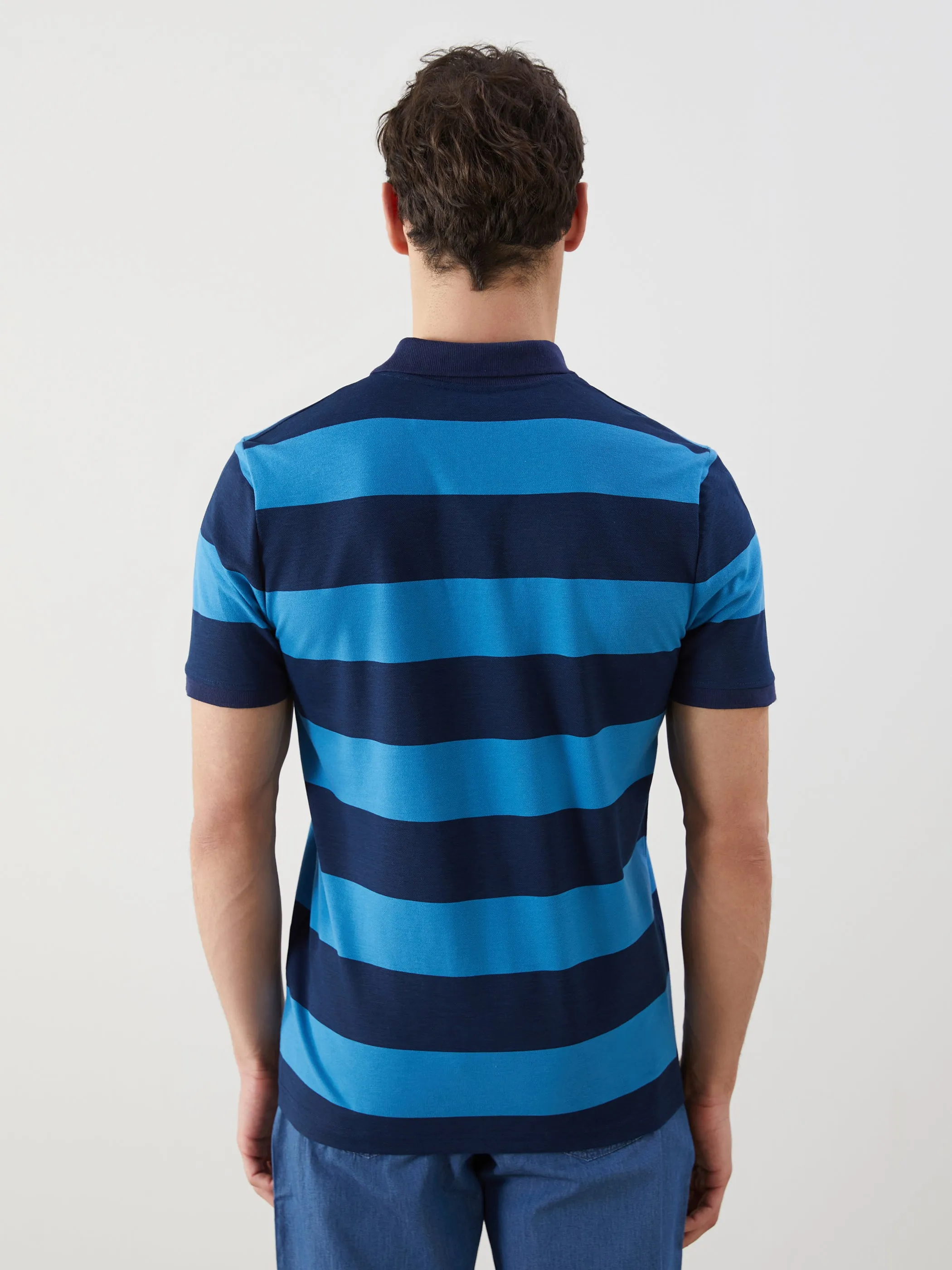 LCW Classic- Polo Collar Short Sleeve Striped Pique Men T-Shirt