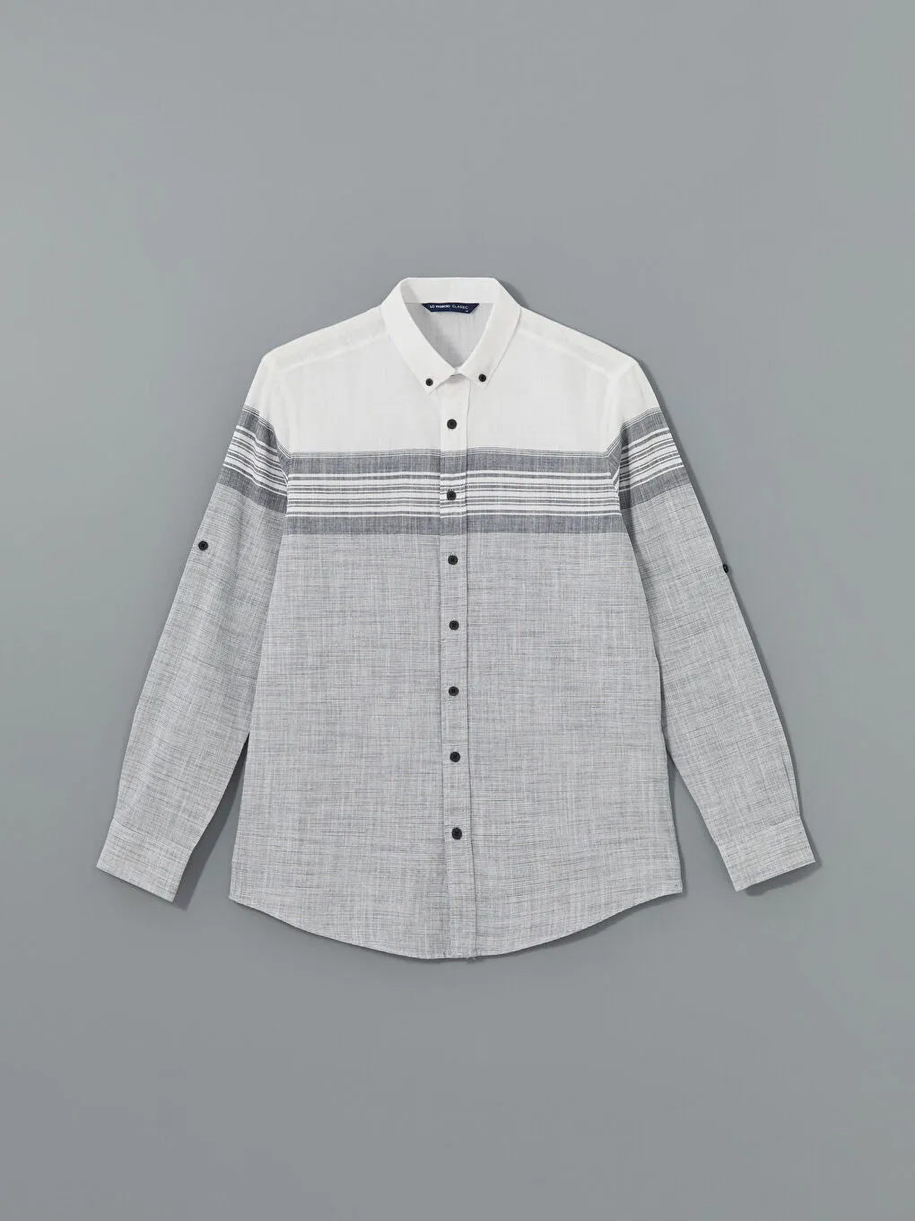 LCWAIKIKI Classic Blue Regular Fit Long Sleeve Striped Poplin Men Shirt