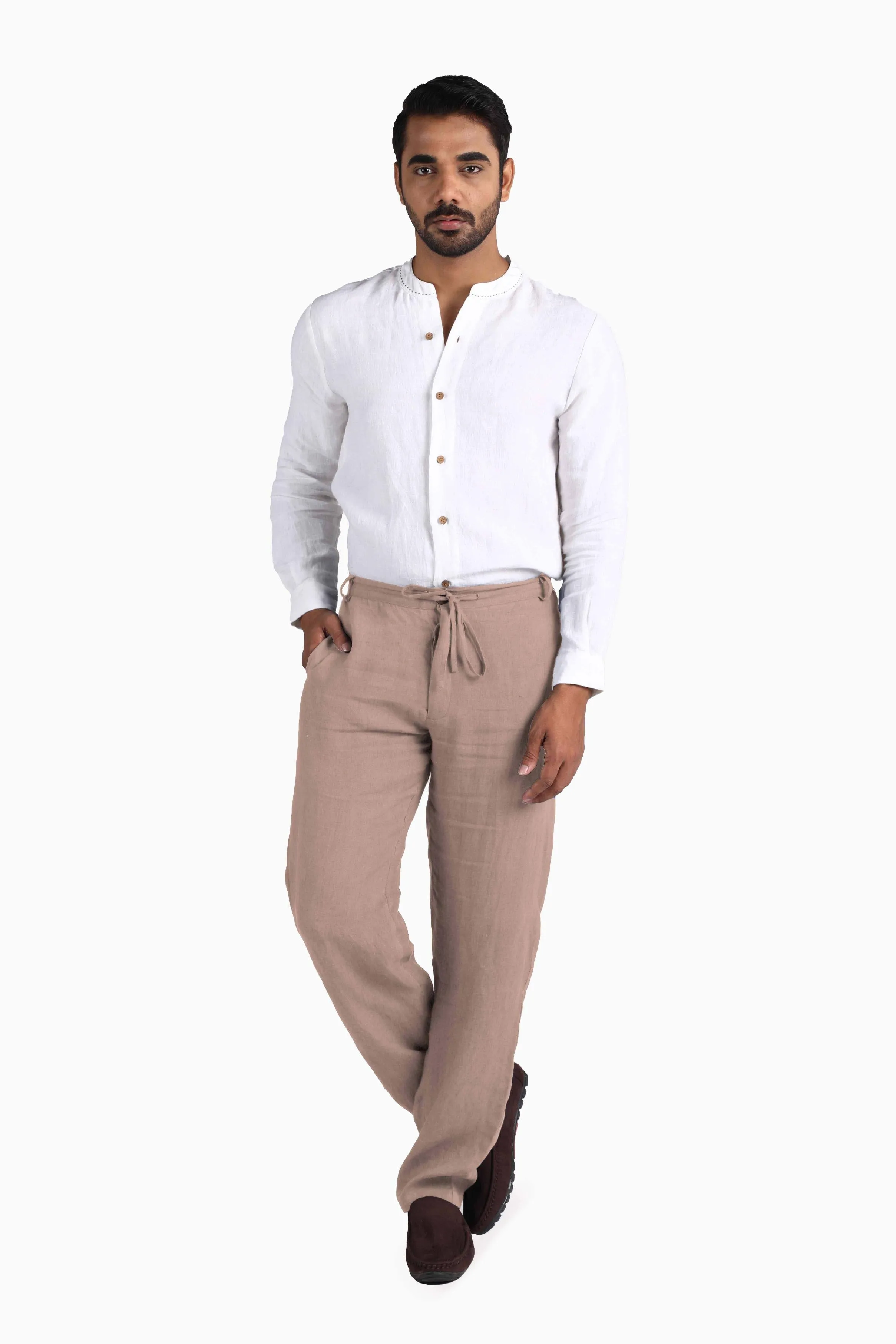Linen Atlas Pant-Oatmeal