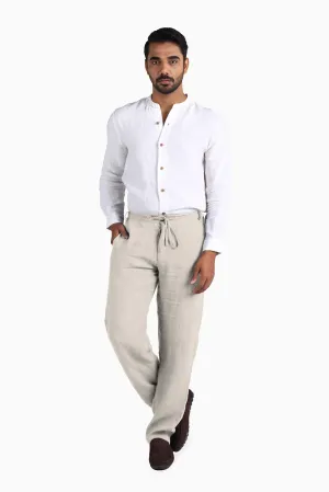 Linen Atlas Pant-Oatmeal