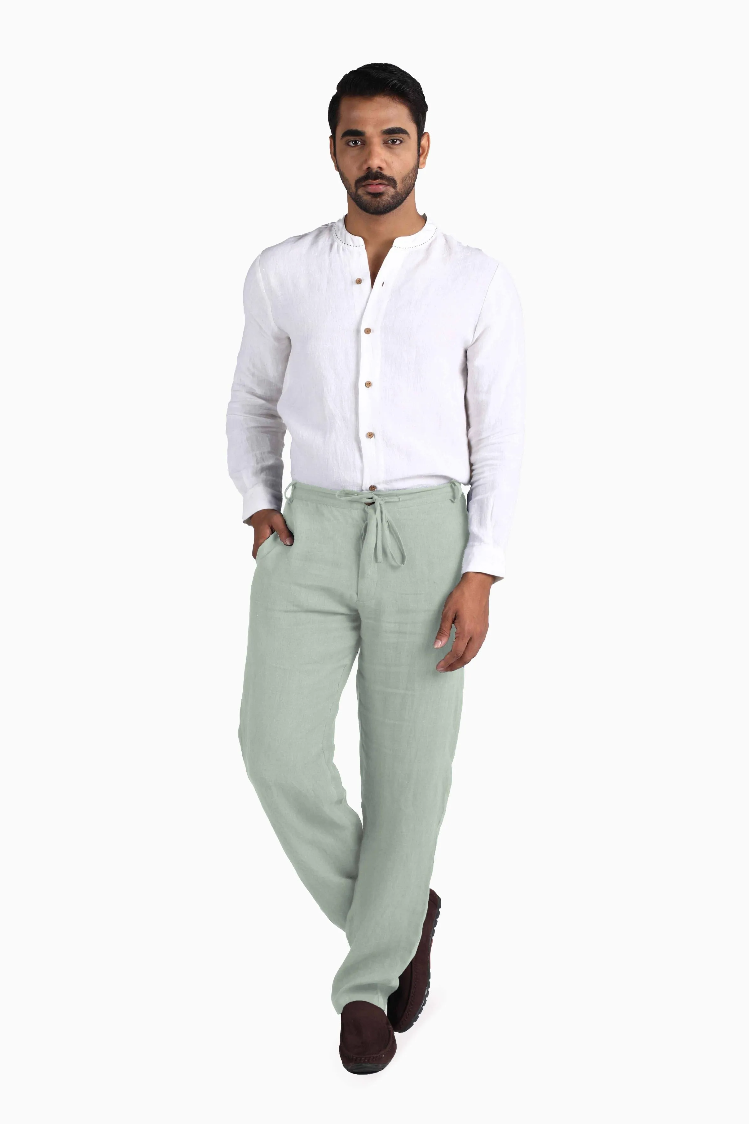 Linen Atlas Pant-Oatmeal