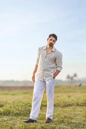 Linen Atlas Pant-Oatmeal