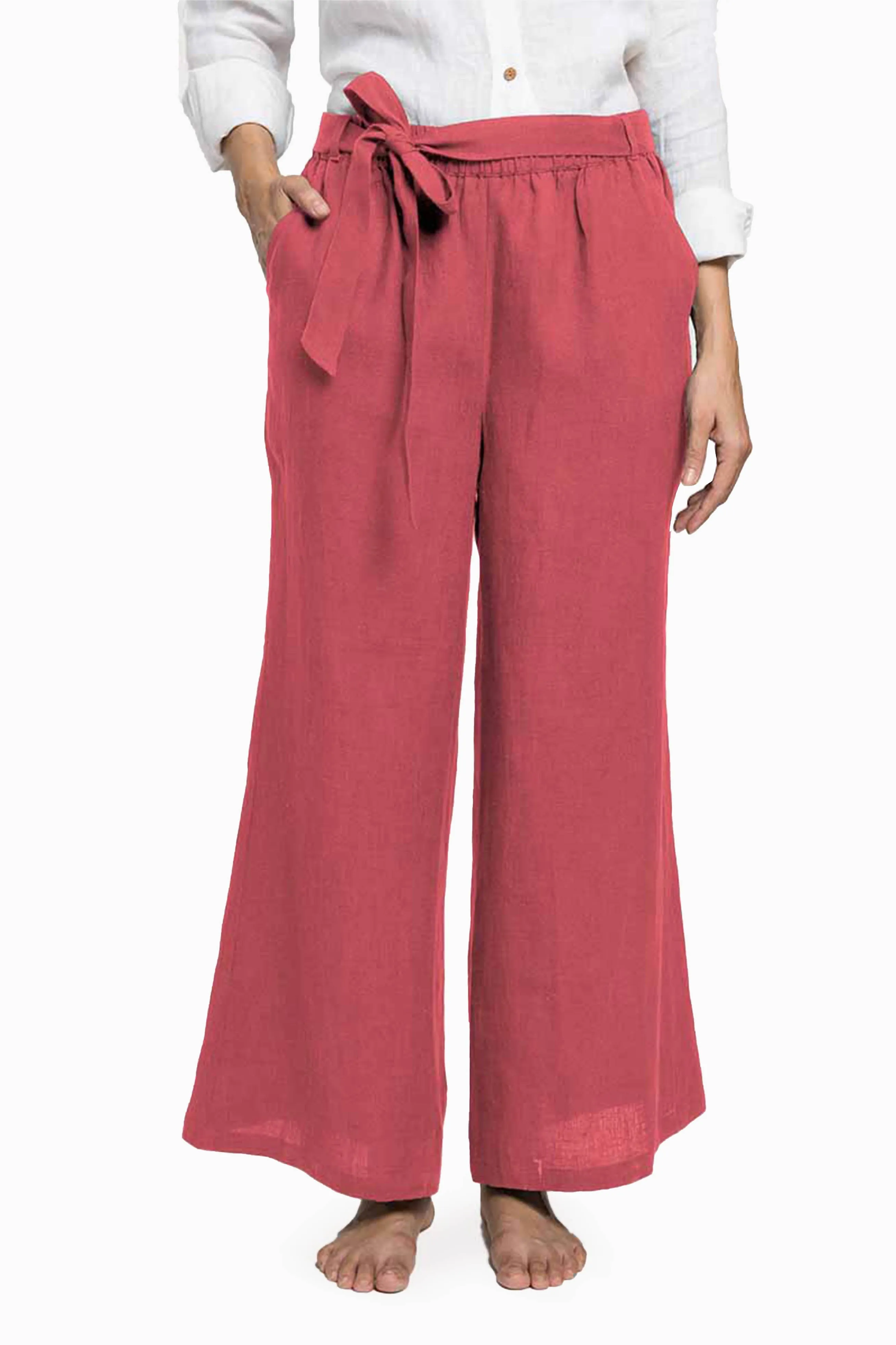 Linen Cecilia Pant-Angora White