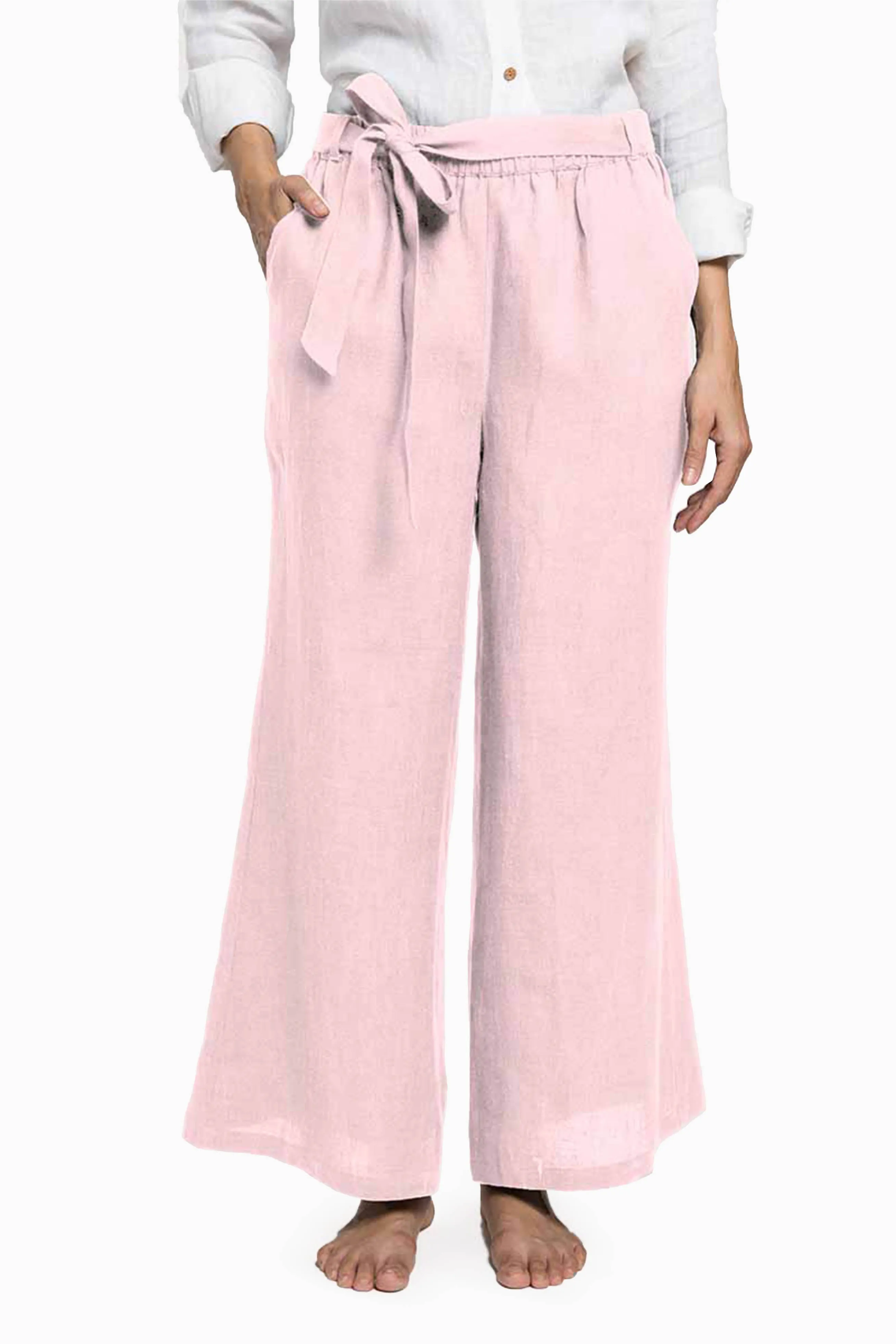 Linen Cecilia Pant-Muted Mocha