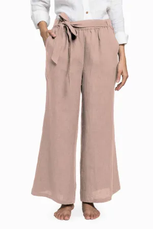Linen Cecilia Pant-Muted Mocha