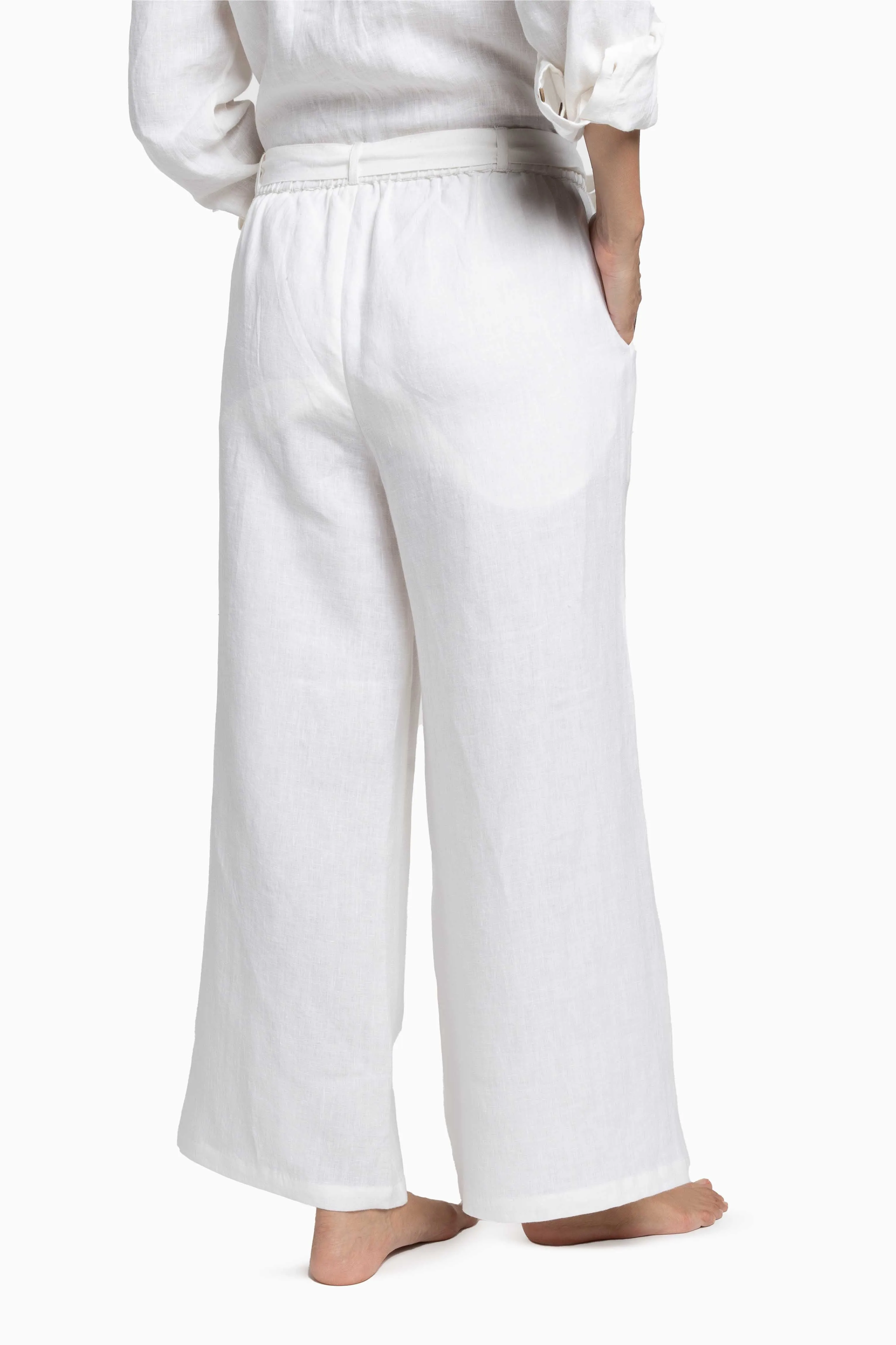 Linen Cecilia Pant-Muted Mocha