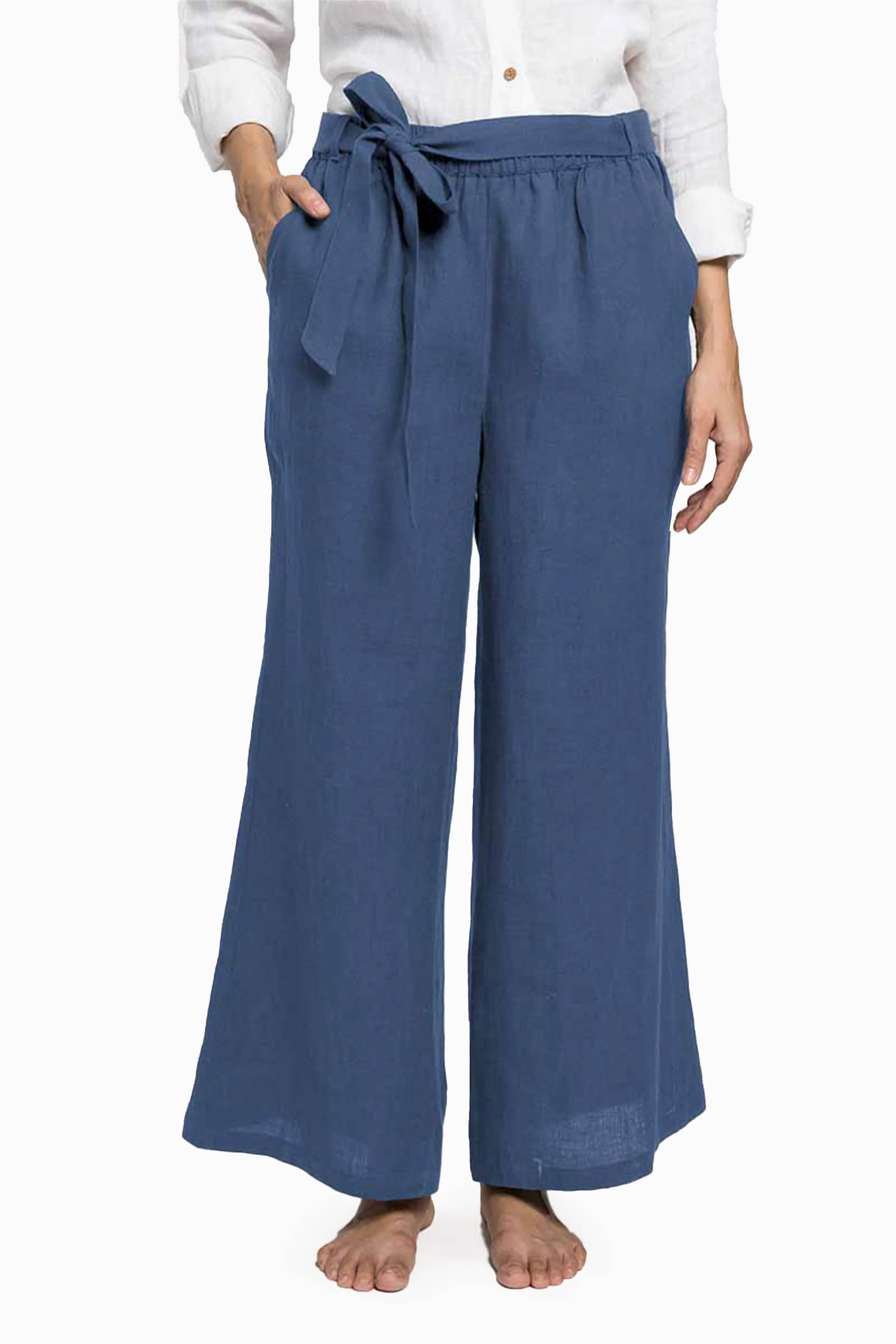 Linen Cecilia Pant-Muted Mocha