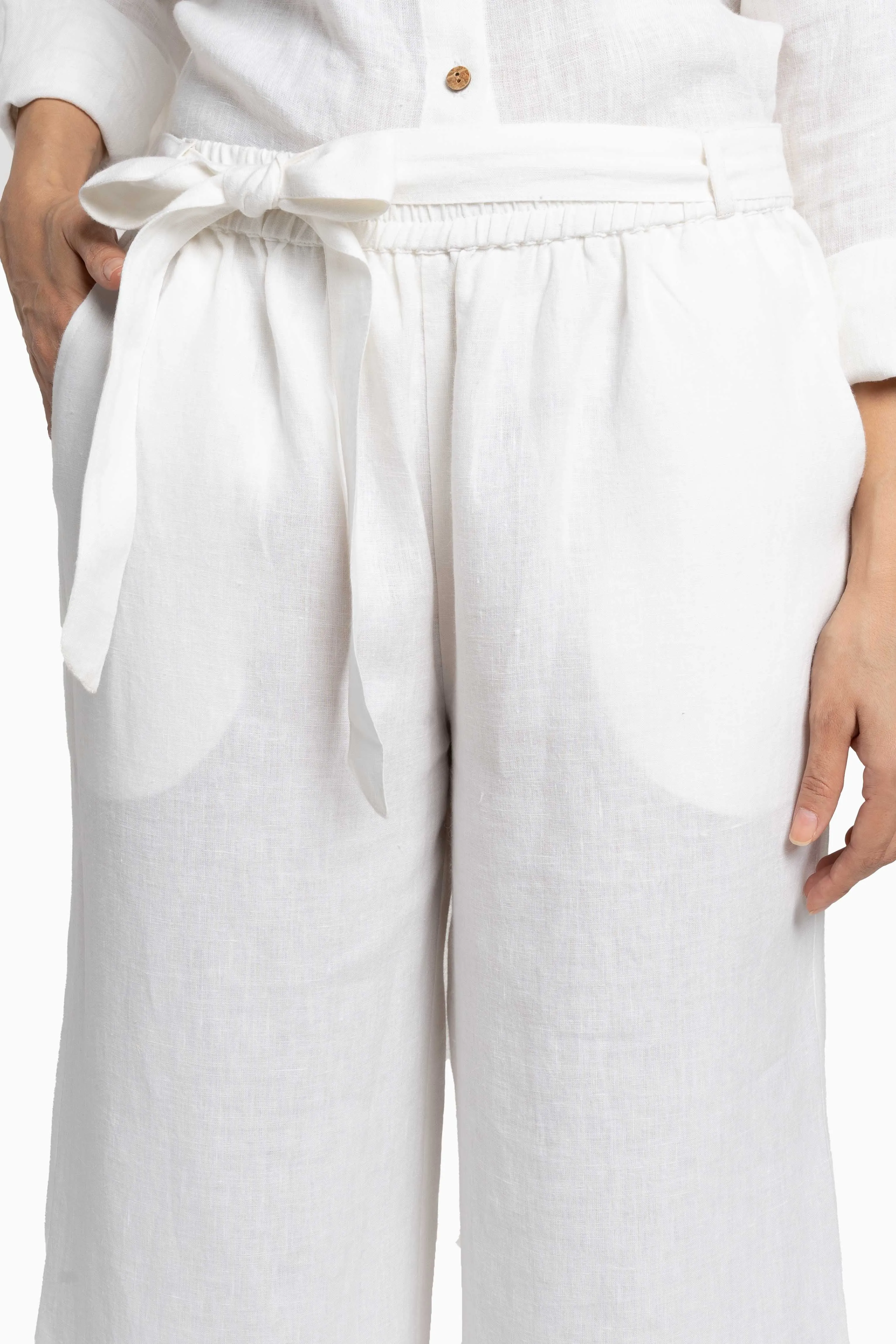 Linen Cecilia Pant-Muted Mocha