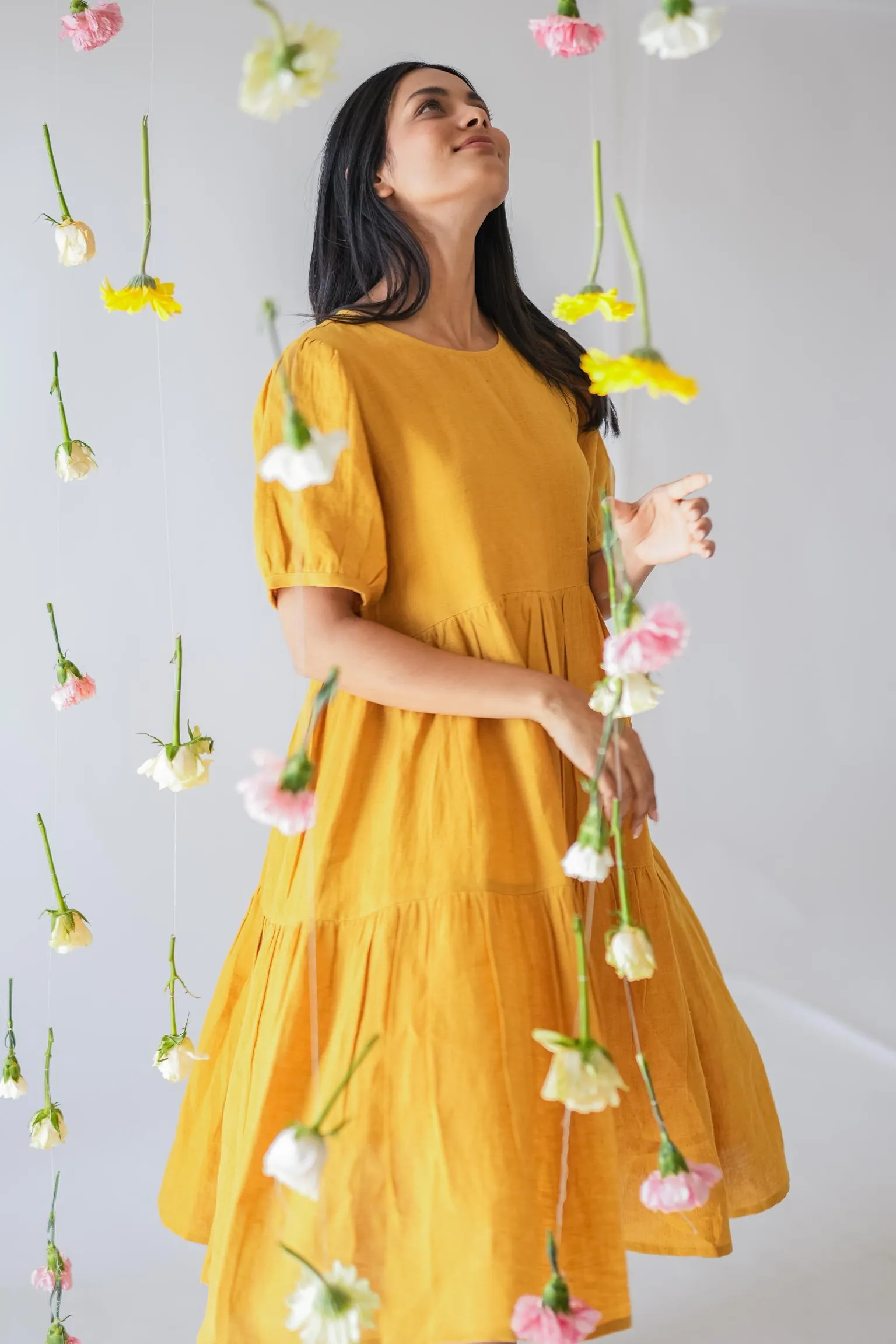 Linen Elvira Dress-Oatmeal