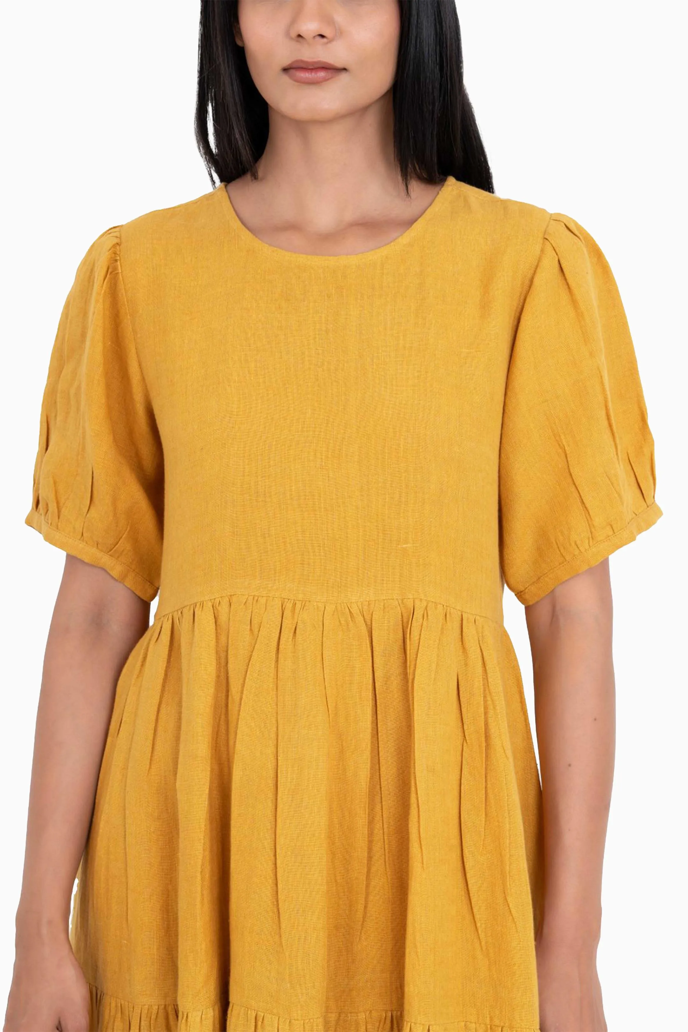 Linen Elvira Dress-Oatmeal