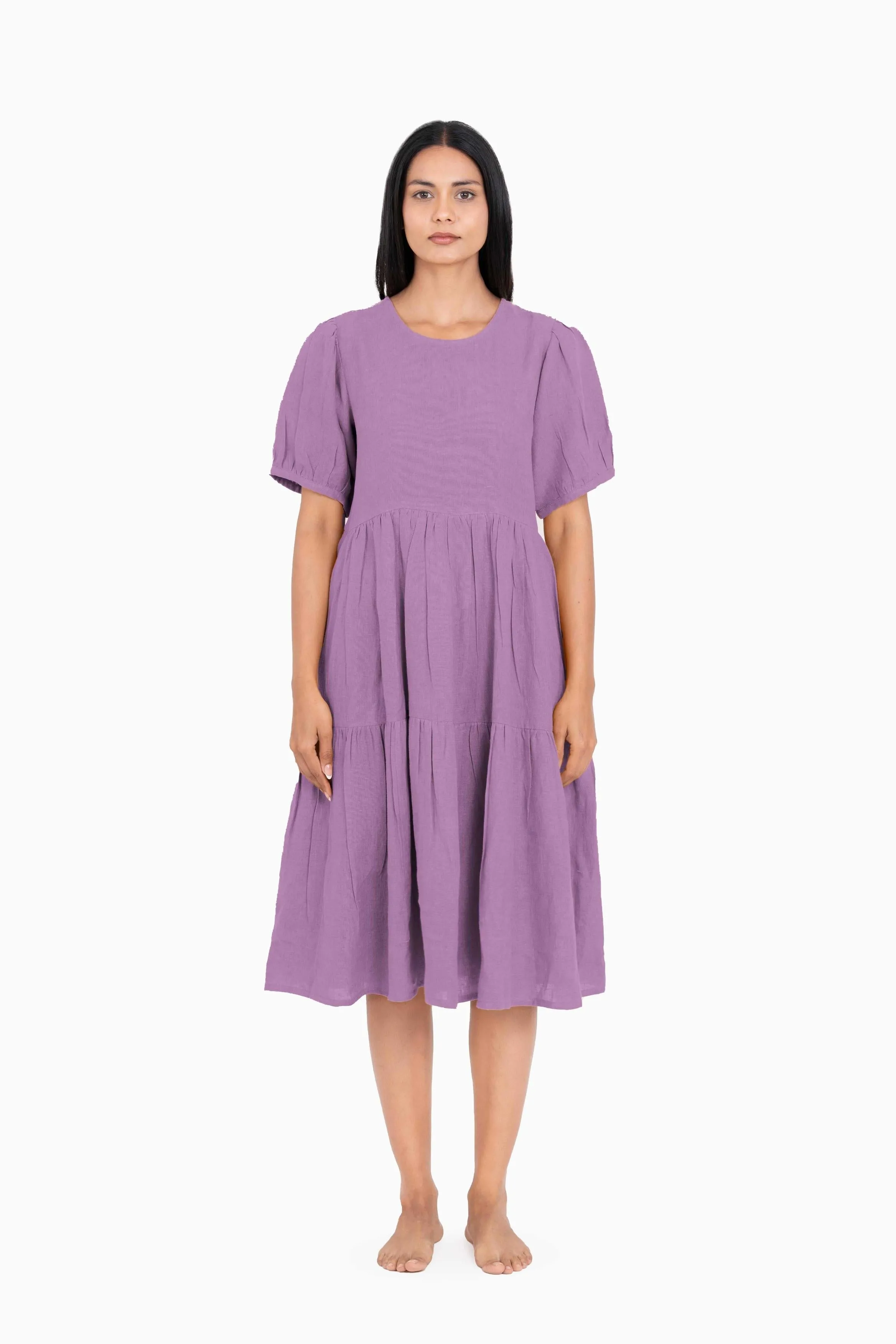 Linen Elvira Dress-Oatmeal