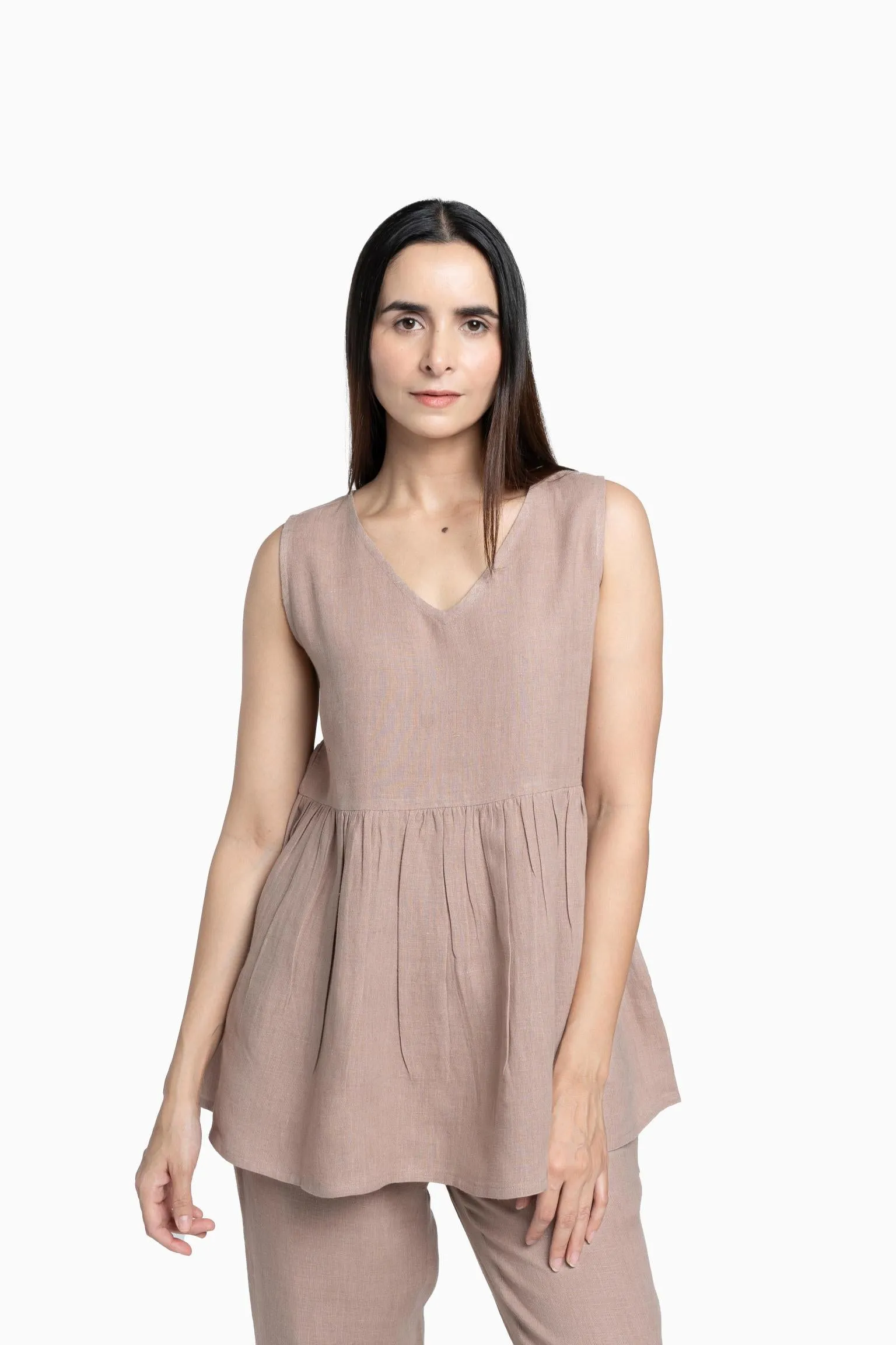 Linen Flavia Co-Ord Set-Muted Mocha