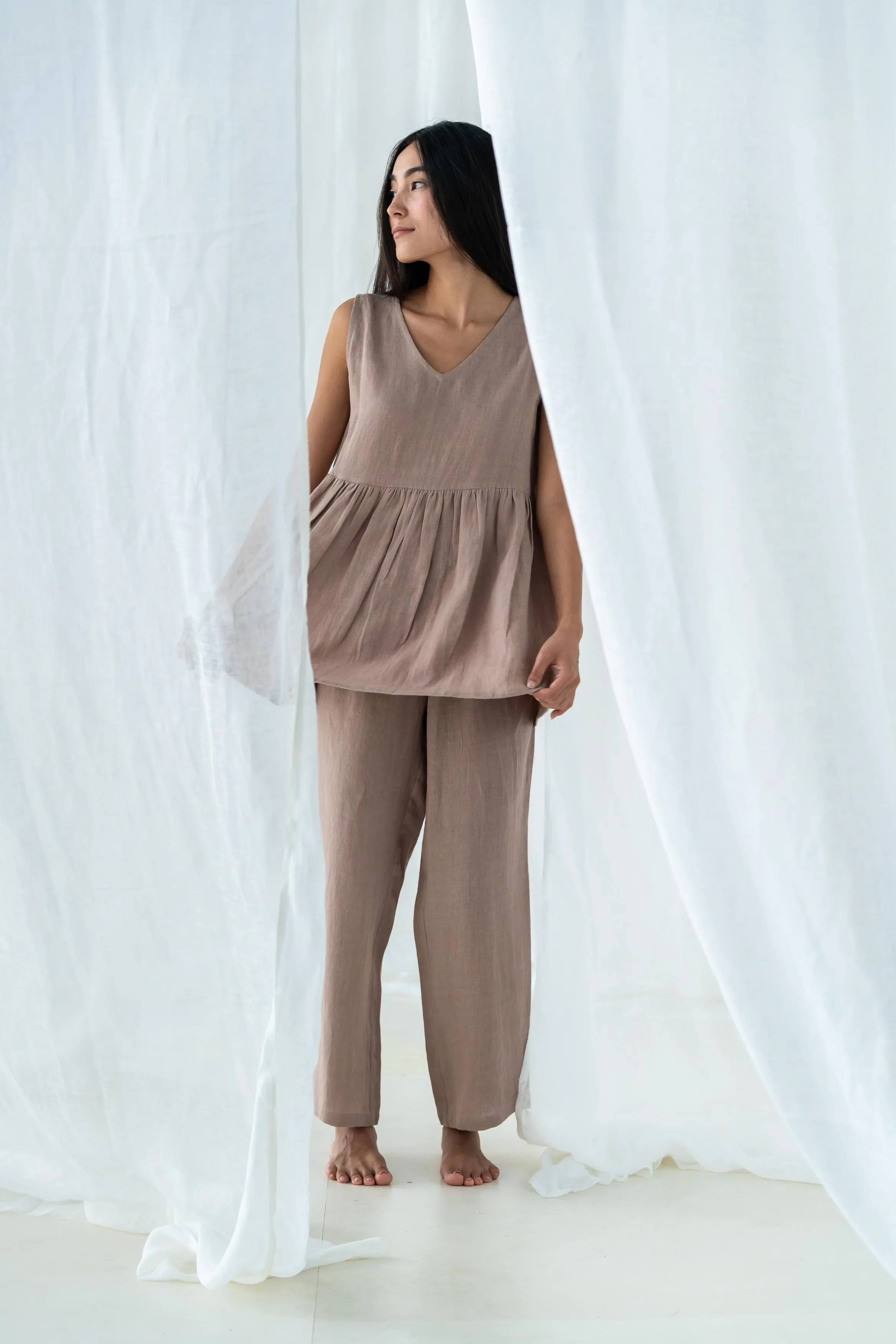 Linen Flavia Co-Ord Set-Muted Mocha