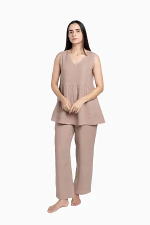 Linen Flavia Co-Ord Set-Muted Mocha