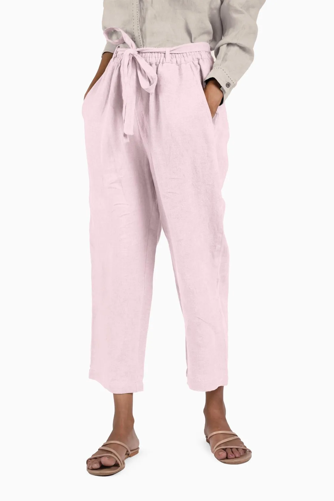 Linen Fleur Pant-Brown Bean