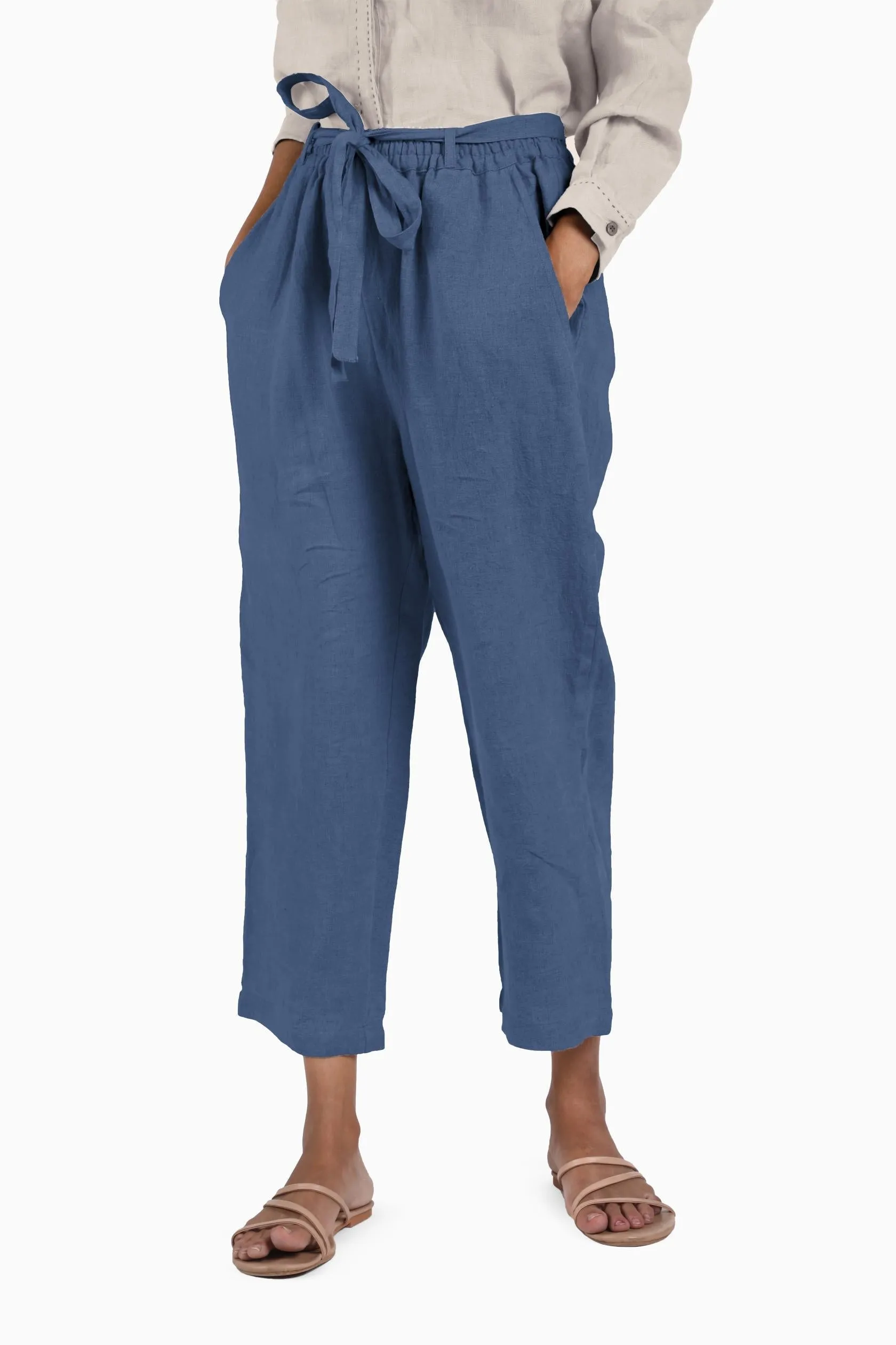 Linen Fleur Pant-Brown Bean