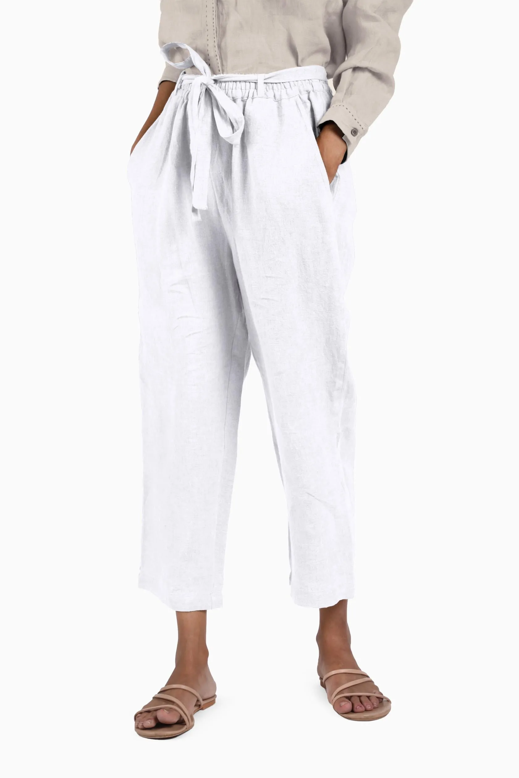 Linen Fleur Pant-Brown Bean