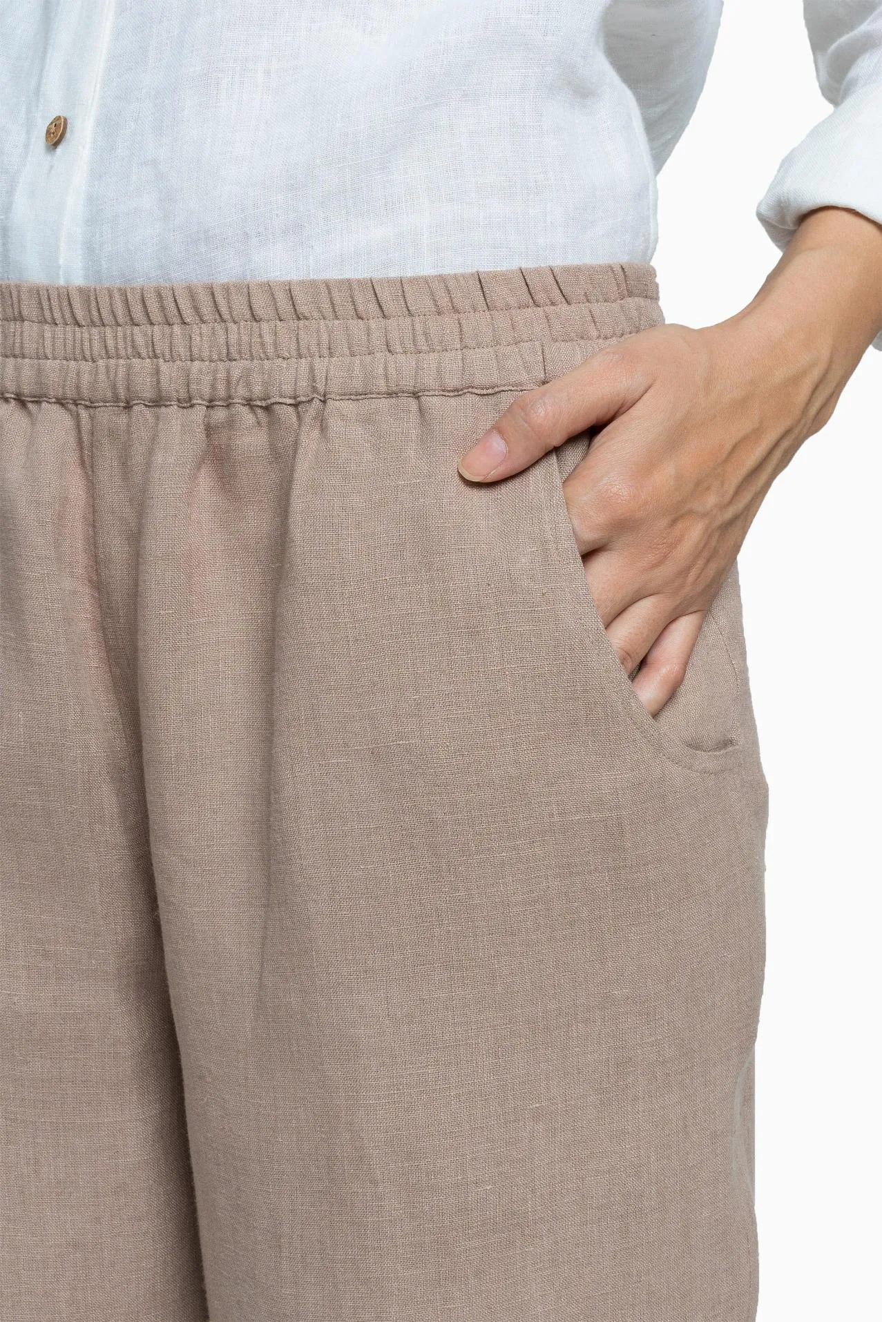 Linen Jude Pant-Brown Bean