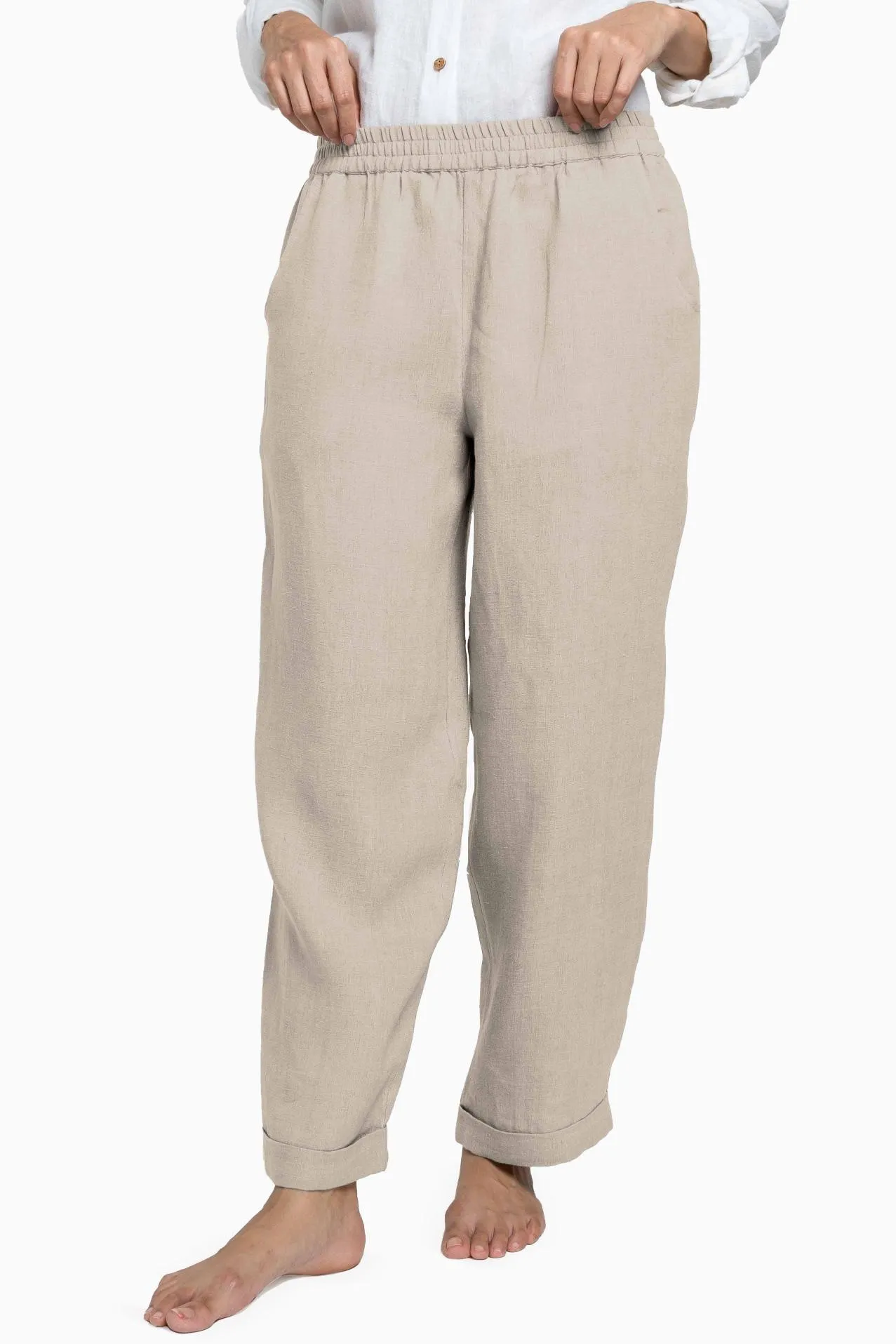 Linen Jude Pant-Brown Bean