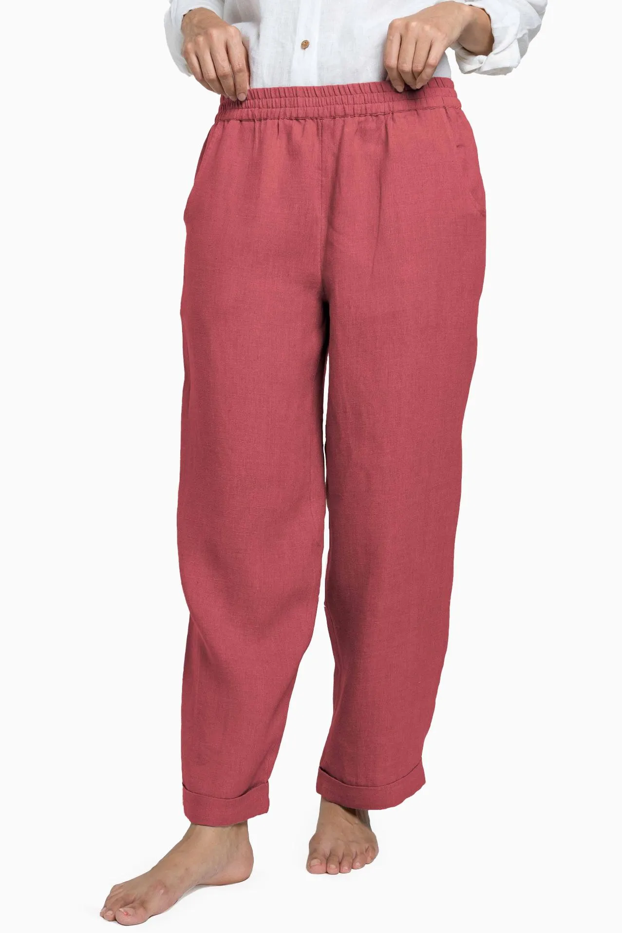 Linen Jude Pant-Brown Bean