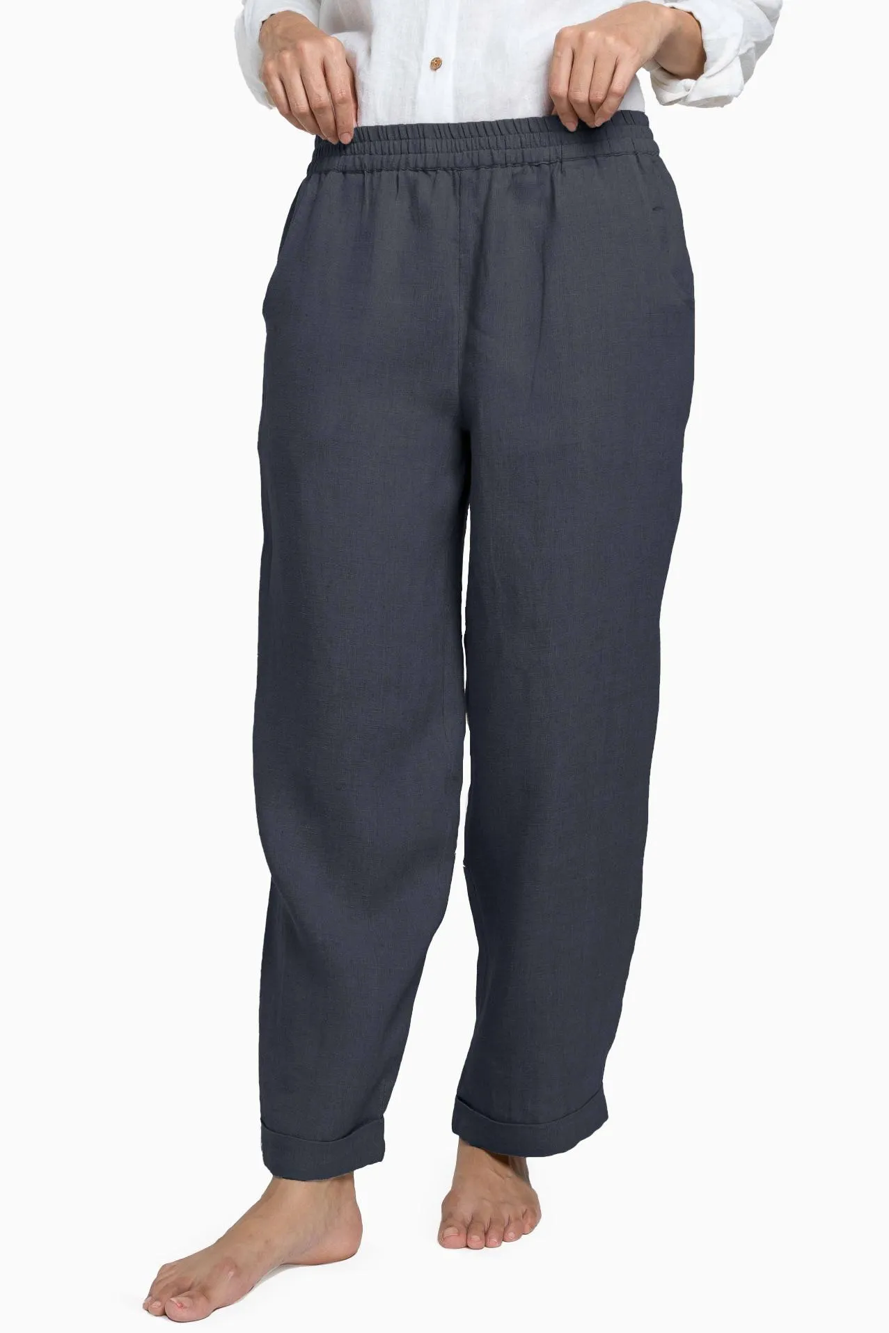 Linen Jude Pant-Brown Bean