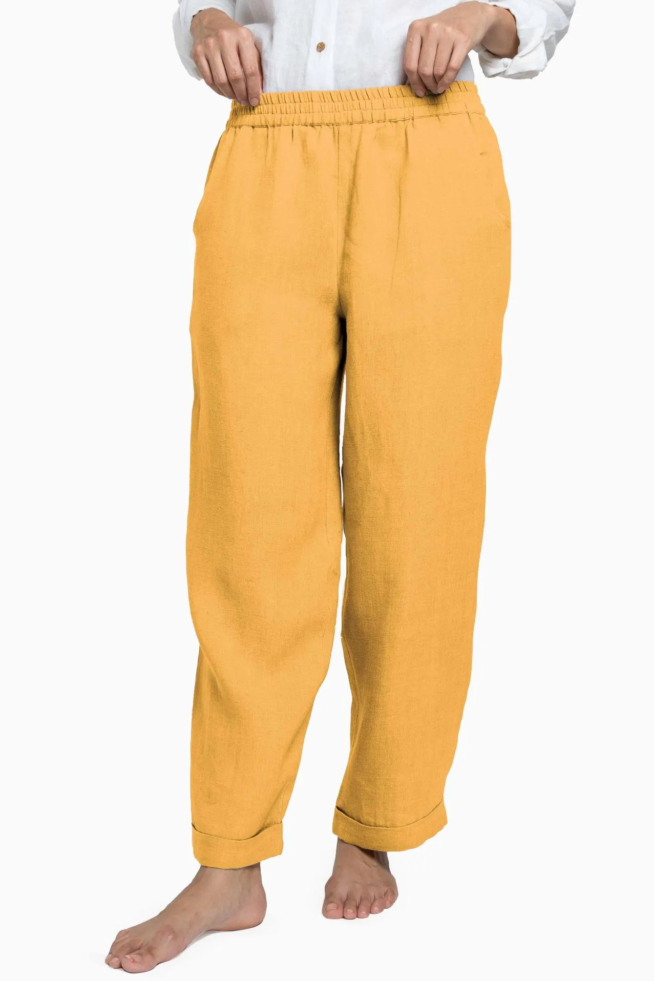 Linen Jude Pant-Brown Bean