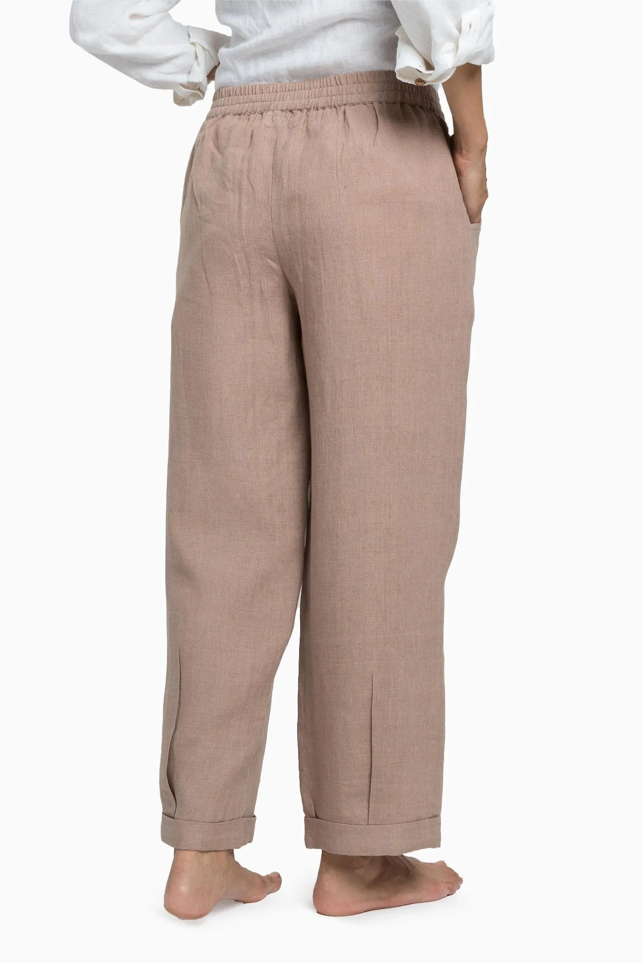 Linen Jude Pant-Brown Bean