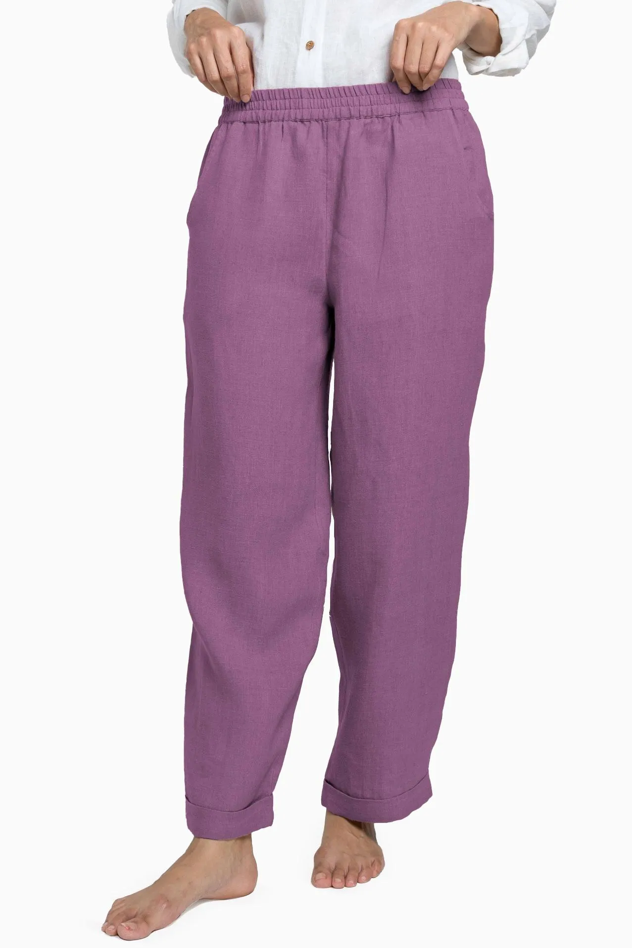 Linen Jude Pant-Brown Bean