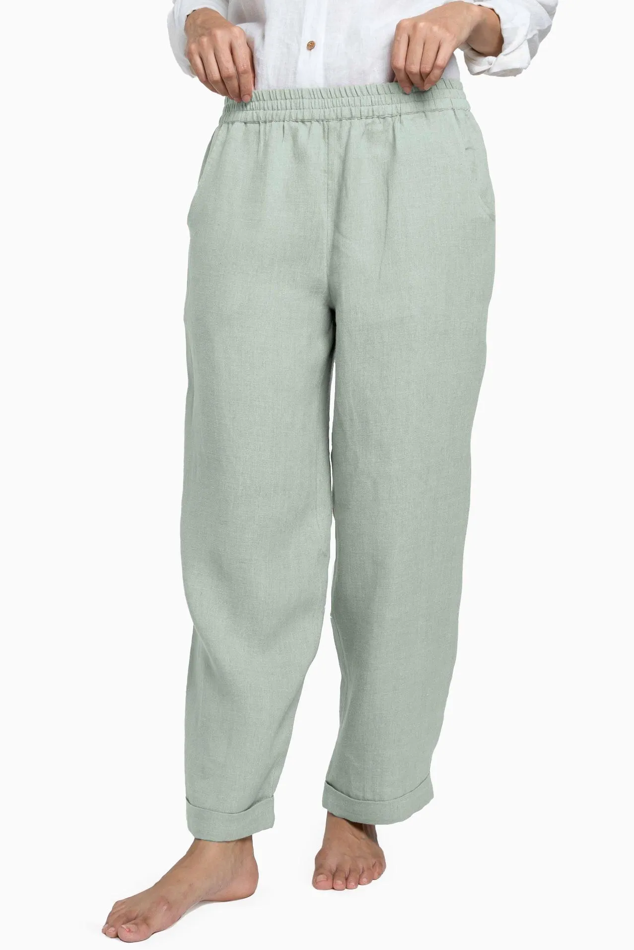 Linen Jude Pant-Brown Bean