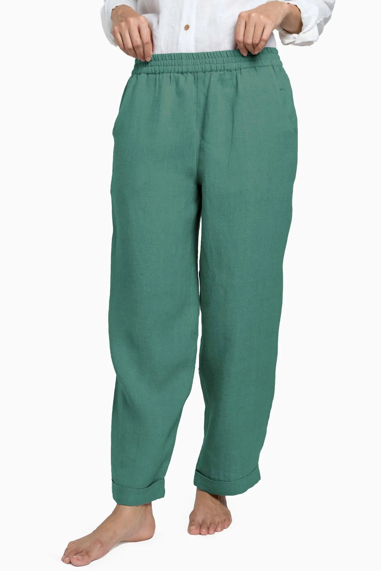 Linen Jude Pant-Brown Bean