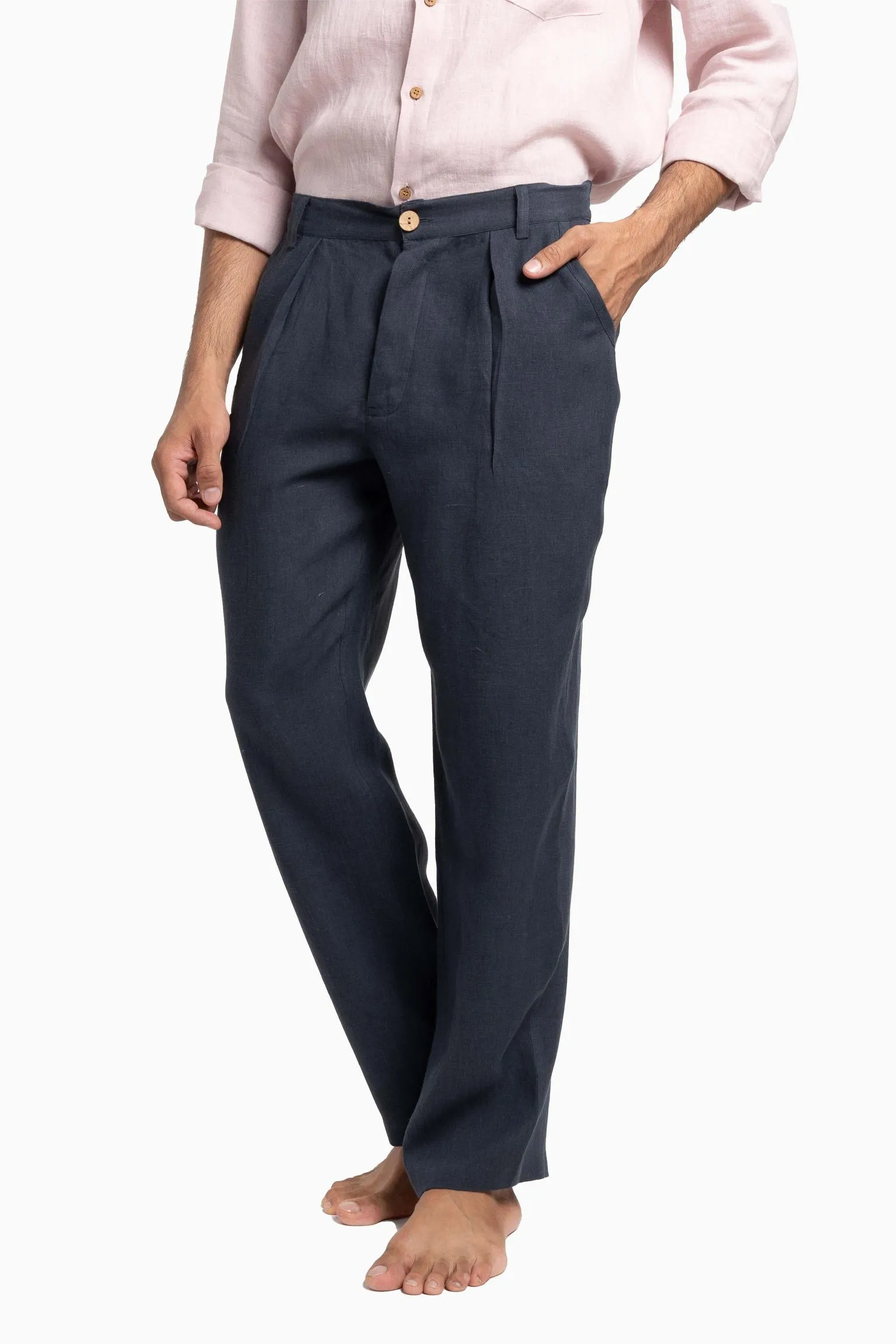 Linen Silas Pant-Muted Mocha