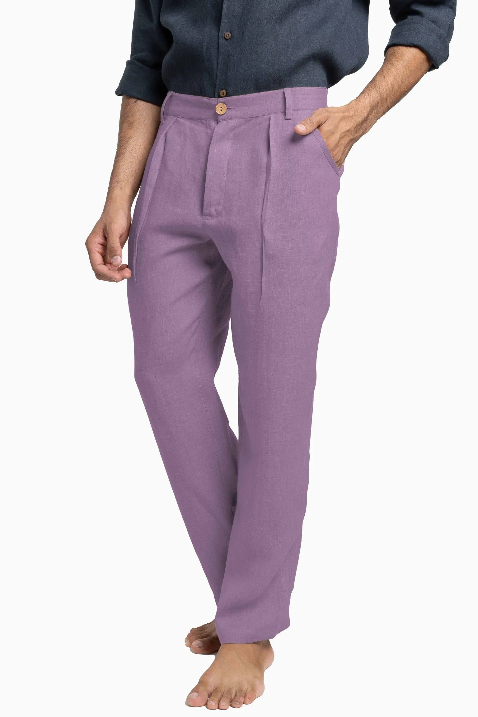 Linen Silas Pant-Muted Mocha