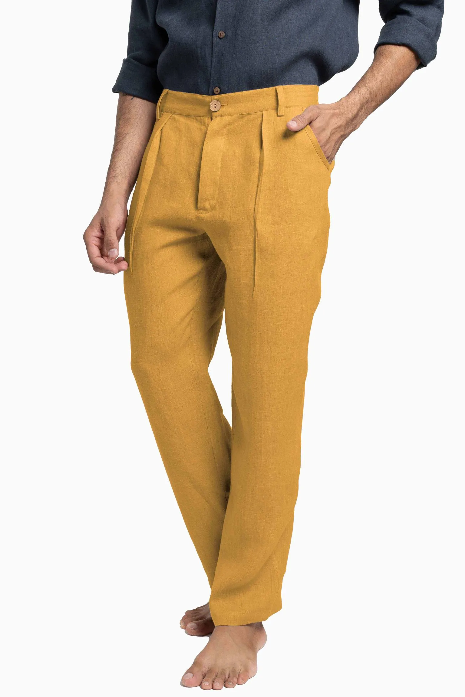 Linen Silas Pant-Muted Mocha