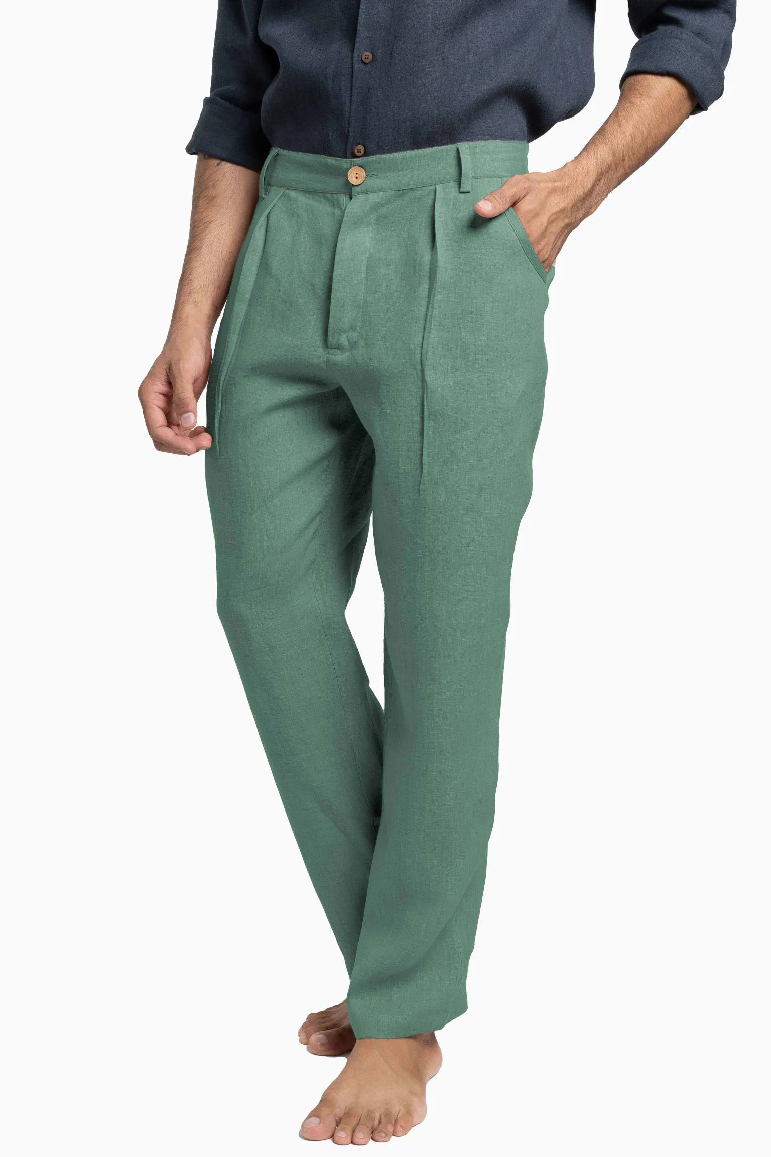 Linen Silas Pant-Muted Mocha