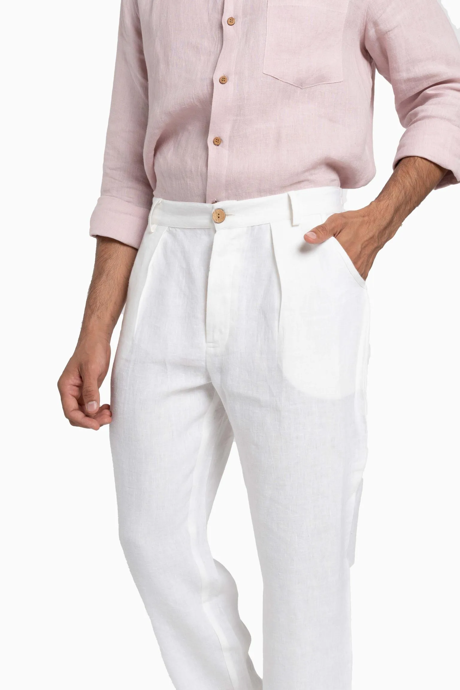 Linen Silas Pant-Muted Mocha