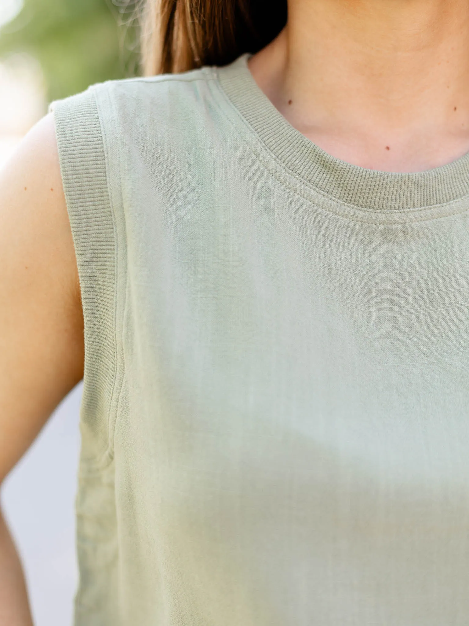Linen Sleeveless Top