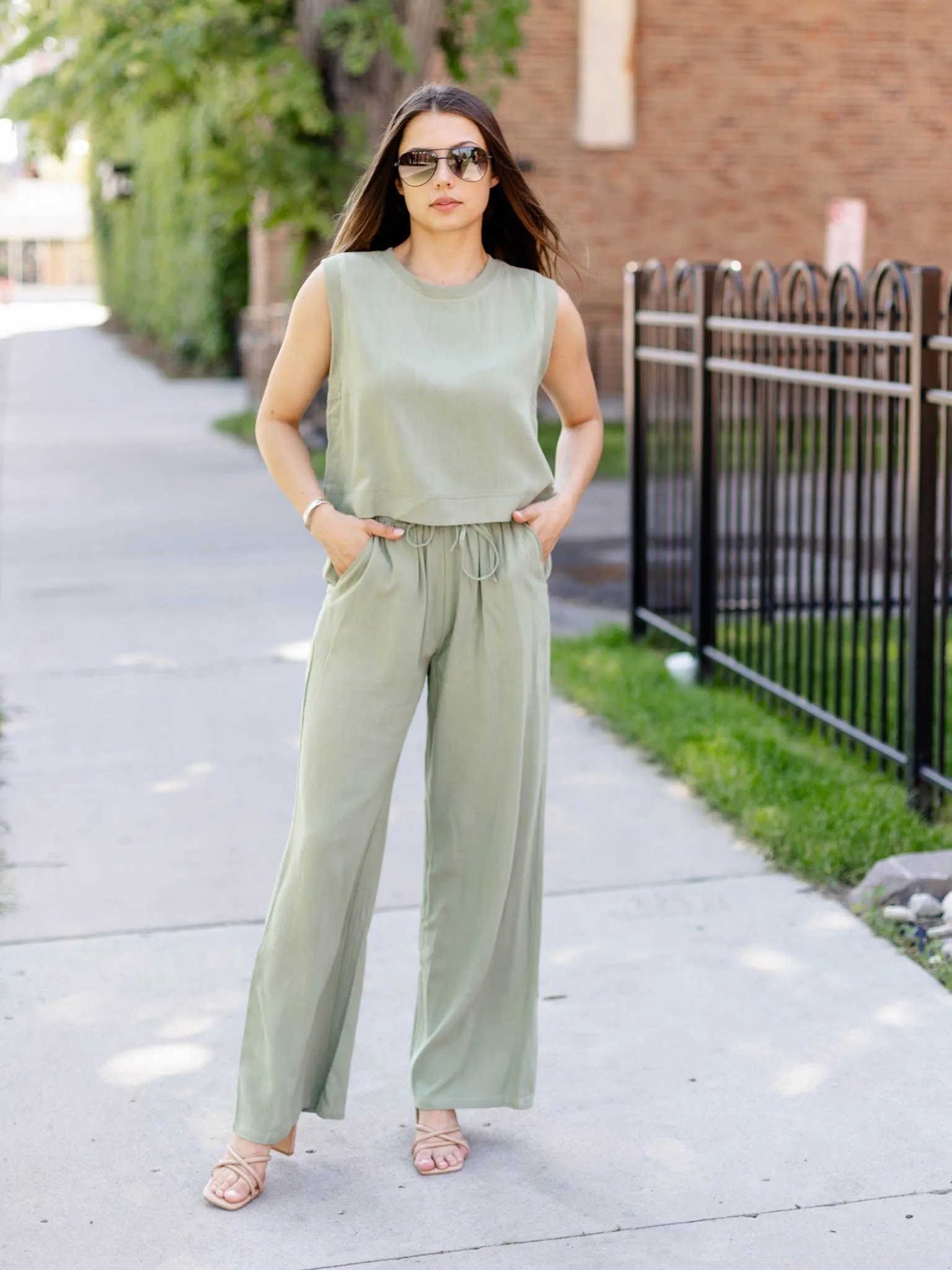 Linen Sleeveless Top